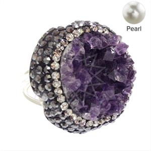 925 Sterling Silver Gem and Crystals Gemstone Rings