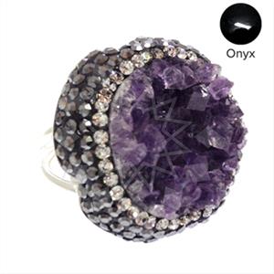 925 Sterling Silver Gem and Crystals Gemstone Rings