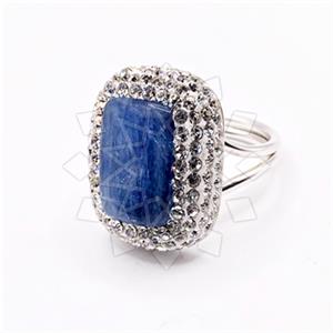 925 Sterling Silver Gem and Crystals Gemstone Rings