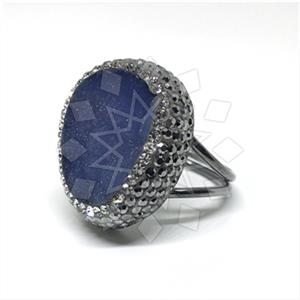 925 Sterling Silver Gem and Crystals Gemstone Rings