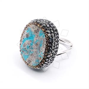 925 Sterling Silver Gem and Crystals Gemstone Rings