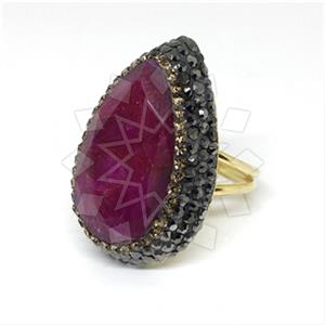 925 Sterling Silver Gem and Crystals Gemstone Rings