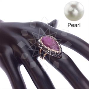 925 Sterling Silver Gem and Crystals Gemstone Rings