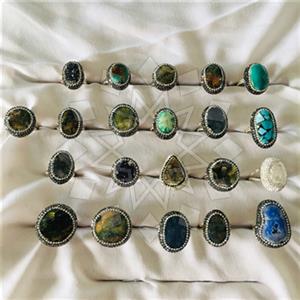 925 Sterling Silver Gemstone 21 Rings Package