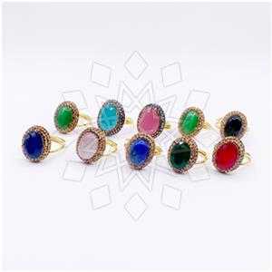 925 Sterling Silver Gem and Crystals Gemstone Rings 10 Piece Package