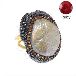 925 Sterling Silver Gem and Crystals Gemstone Rings