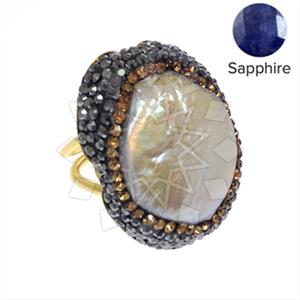 925 Sterling Silver Gem and Crystals Gemstone Rings