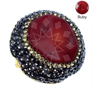 925 Sterling Silver Gem and Crystals Gemstone Rings
