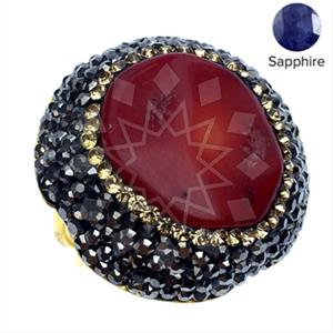 925 Sterling Silver Gem and Crystals Gemstone Rings