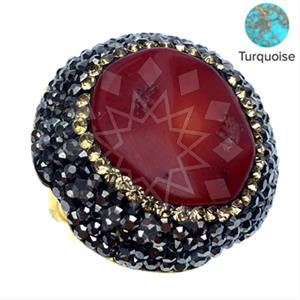 925 Sterling Silver Gem and Crystals Gemstone Rings