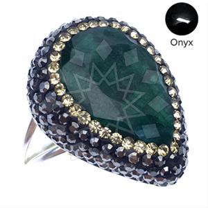 925 Sterling Silver Gem and Crystals Gemstone Rings