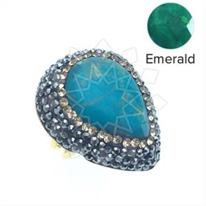 925 Sterling Silver Gem and Crystals Gemstone Rings