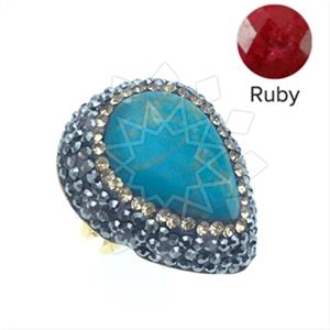925 Sterling Silver Gem and Crystals Gemstone Rings