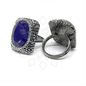 925 Sterling Silver Gem and Crystals Gemstone Rings