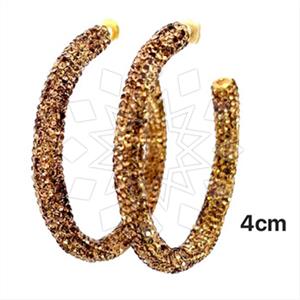 925 Sterling Silver Gem and Crystals Hoop Earrings