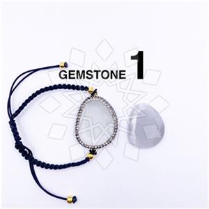 925 Sterling Silver Gem and Crystals Macrame String Bracelets