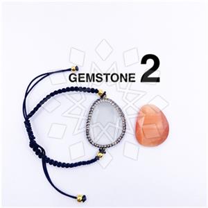 925 Sterling Silver Gem and Crystals Macrame String Bracelets