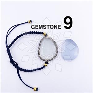 925 Sterling Silver Gem and Crystals Macrame String Bracelets