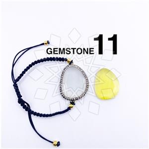 925 Sterling Silver Gem and Crystals Macrame String Bracelets