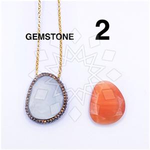 925 Sterling Silver Gem and Crystals Pendant Necklace