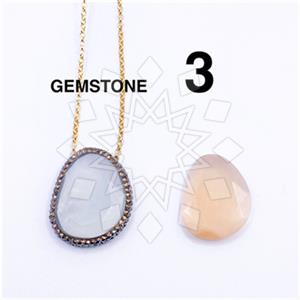 925 Sterling Silver Gem and Crystals Pendant Necklace