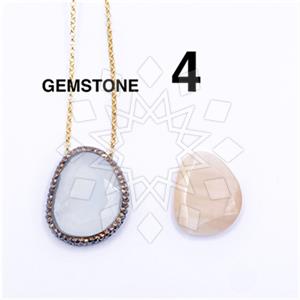 925 Sterling Silver Gem and Crystals Pendant Necklace