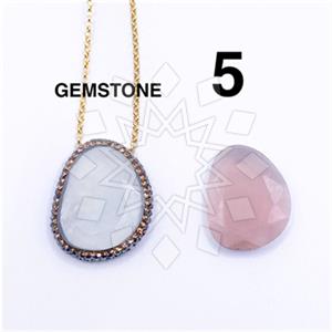 925 Sterling Silver Gem and Crystals Pendant Necklace