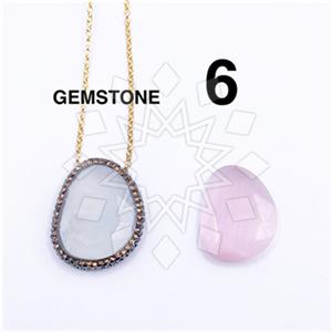 925 Sterling Silver Gem and Crystals Pendant Necklace