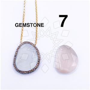 925 Sterling Silver Gem and Crystals Pendant Necklace