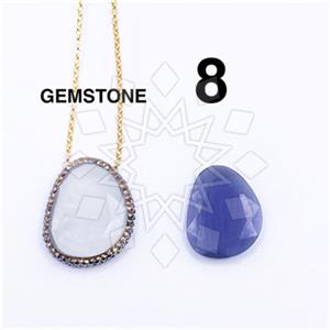 925 Sterling Silver Gem and Crystals Pendant Necklace