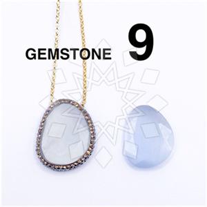 925 Sterling Silver Gem and Crystals Pendant Necklace