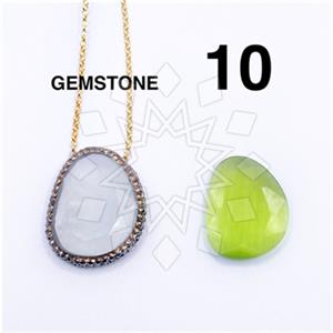 925 Sterling Silver Gem and Crystals Pendant Necklace