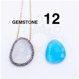 925 Sterling Silver Gem and Crystals Pendant Necklace