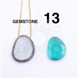 925 Sterling Silver Gem and Crystals Pendant Necklace