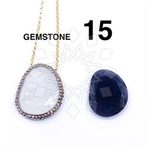 925 Sterling Silver Gem and Crystals Pendant Necklace