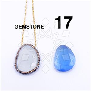 925 Sterling Silver Gem and Crystals Pendant Necklace