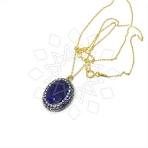 925 Sterling Silver Gem and Crystals Pendant Necklace