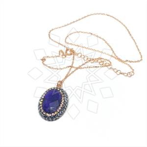 925 Sterling Silver Gem and Crystals Pendant Necklace