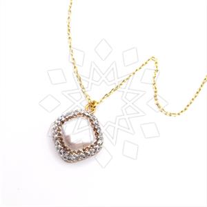 925 Sterling Silver Gem and Crystals Pendant Necklace