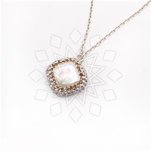 925 Sterling Silver Gem and Crystals Pendant Necklace