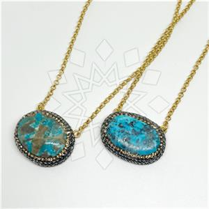 925 Sterling Silver Gem and Crystals Pendant Necklace