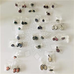 925 Sterling Silver Gem and Crystals Ring Earring Pendant Sets