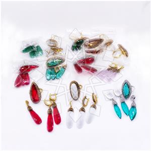 925 Sterling Silver Gem and Crystals Ring Earring Pendant Sets 7 Piece Package