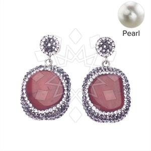 925 Sterling Silver Gem and Crystals Single Drop Earrings