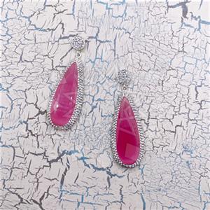 925 Sterling Silver Gem and Crystals Single Drop Earrings