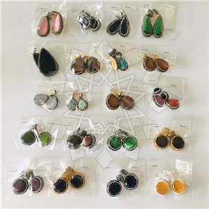 925 Sterling Silver Gem and Crystals Single Drop Earrings