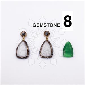 925 Sterling Silver Gem and Crystals Single Drop Earrings