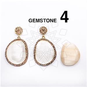 925 Sterling Silver Gem and Crystals Single Drop Earrings