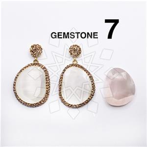 925 Sterling Silver Gem and Crystals Single Drop Earrings