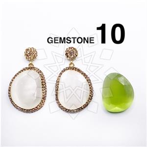 925 Sterling Silver Gem and Crystals Single Drop Earrings